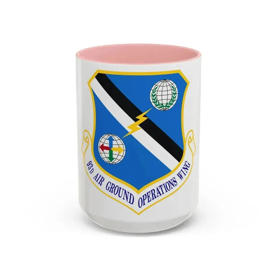 93d Air Ground Operations Wing Emblem (U.S. Air Force) Accent Coffee Mug 15oz Pink - Go Mug Yourself