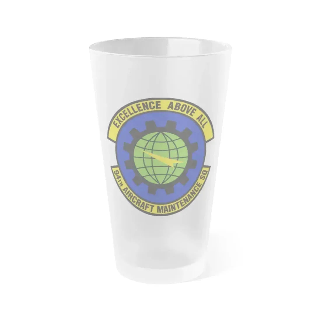 94 Aircraft Maintenance Squadron AFRC (U.S. Air Force) Frosted Pint Glass 16oz 16oz Frosted - Go Mug Yourself