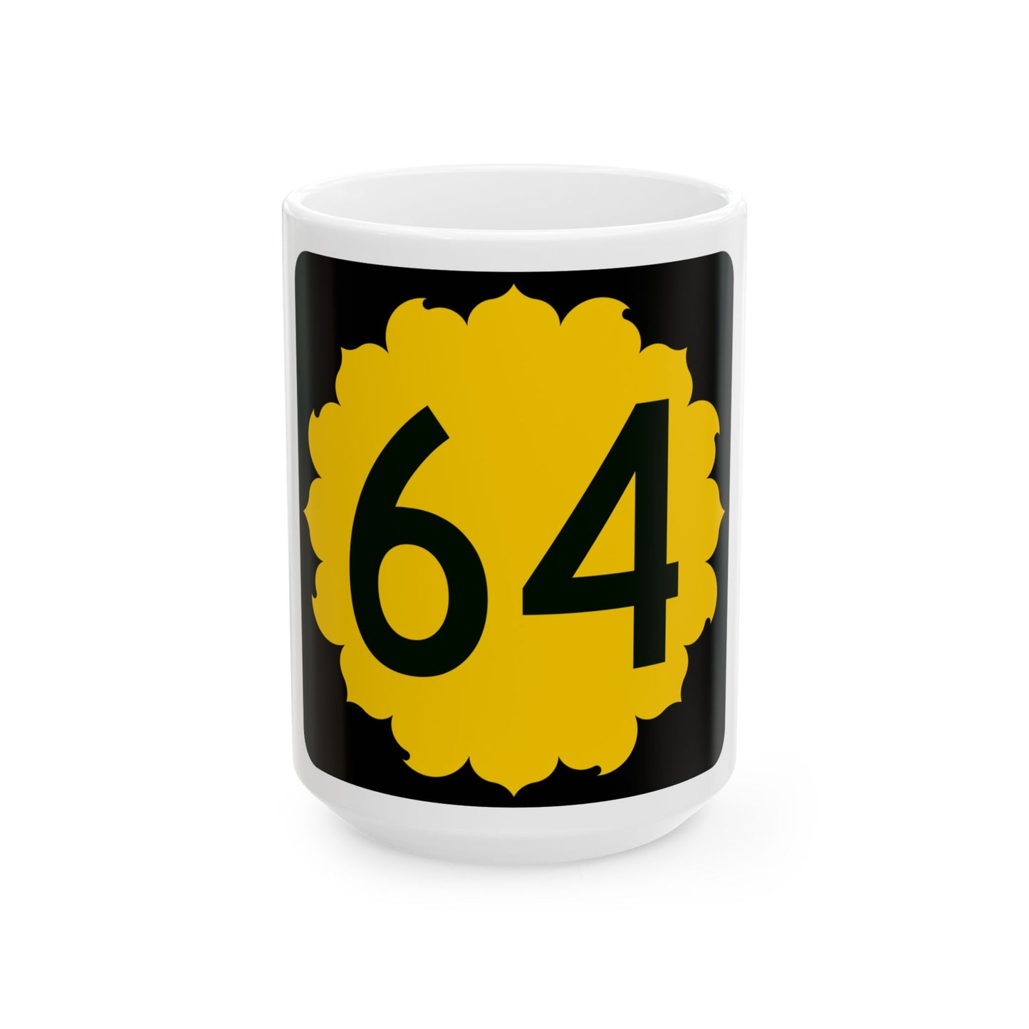 K-64 (Kansas) (Road Sign) White Coffee Mug