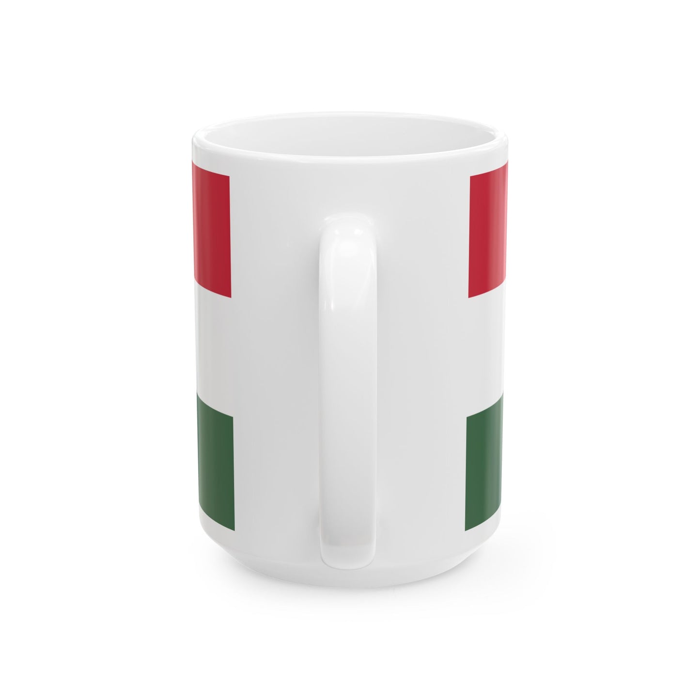 Flag of Hungary with great coat of arms 1849 (Hungary) White Coffee Mug