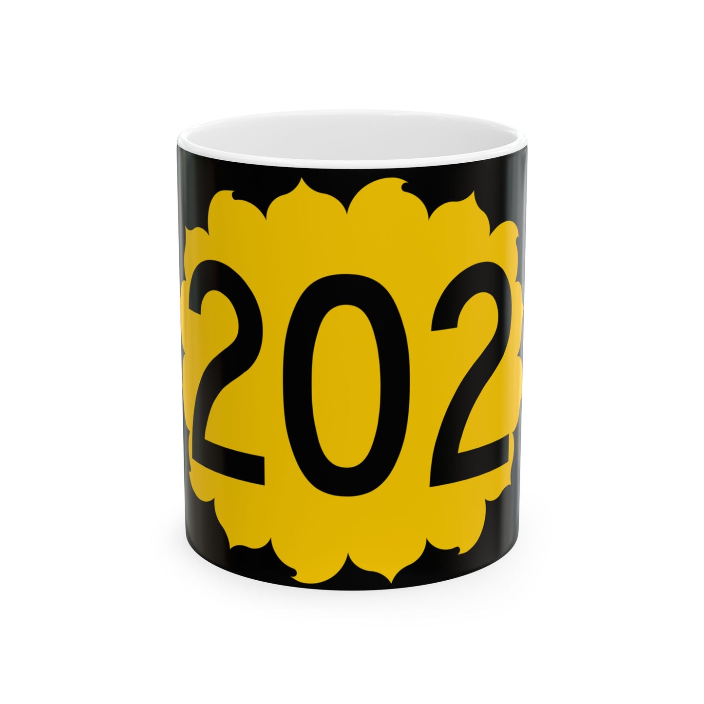 K-202 (Kansas) (Road Sign) White Coffee Mug