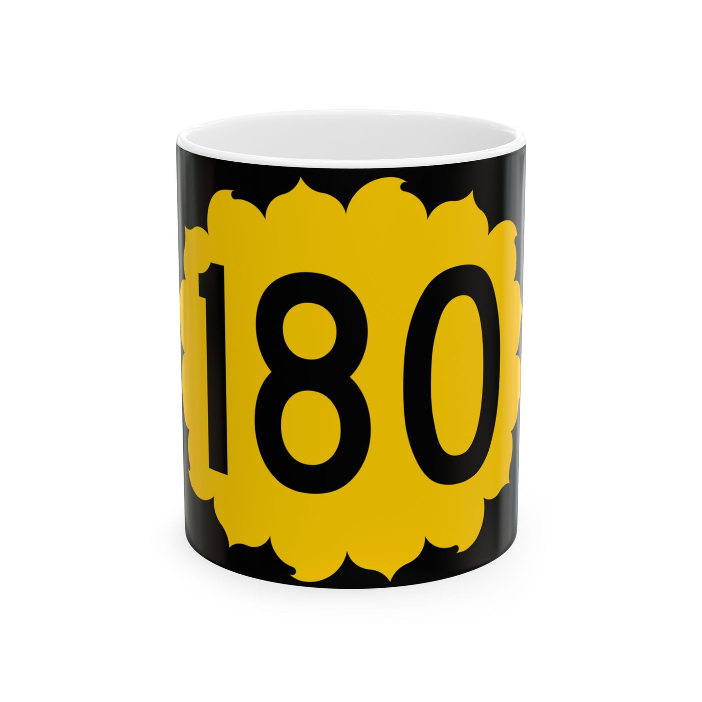 K-180 (Kansas) (Road Sign) White Coffee Mug