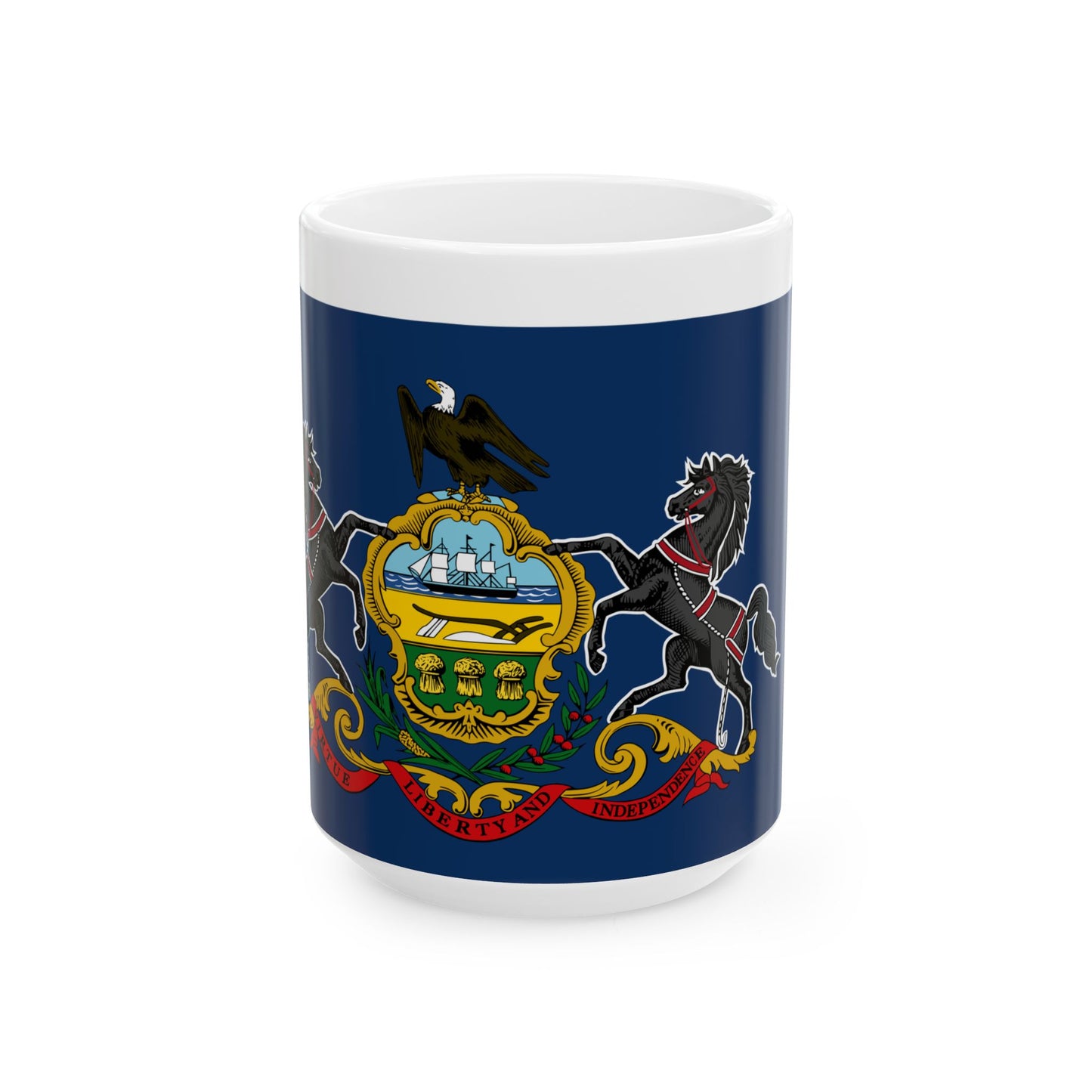 Flag-map of Pennsylvania (United States) White Coffee Mug