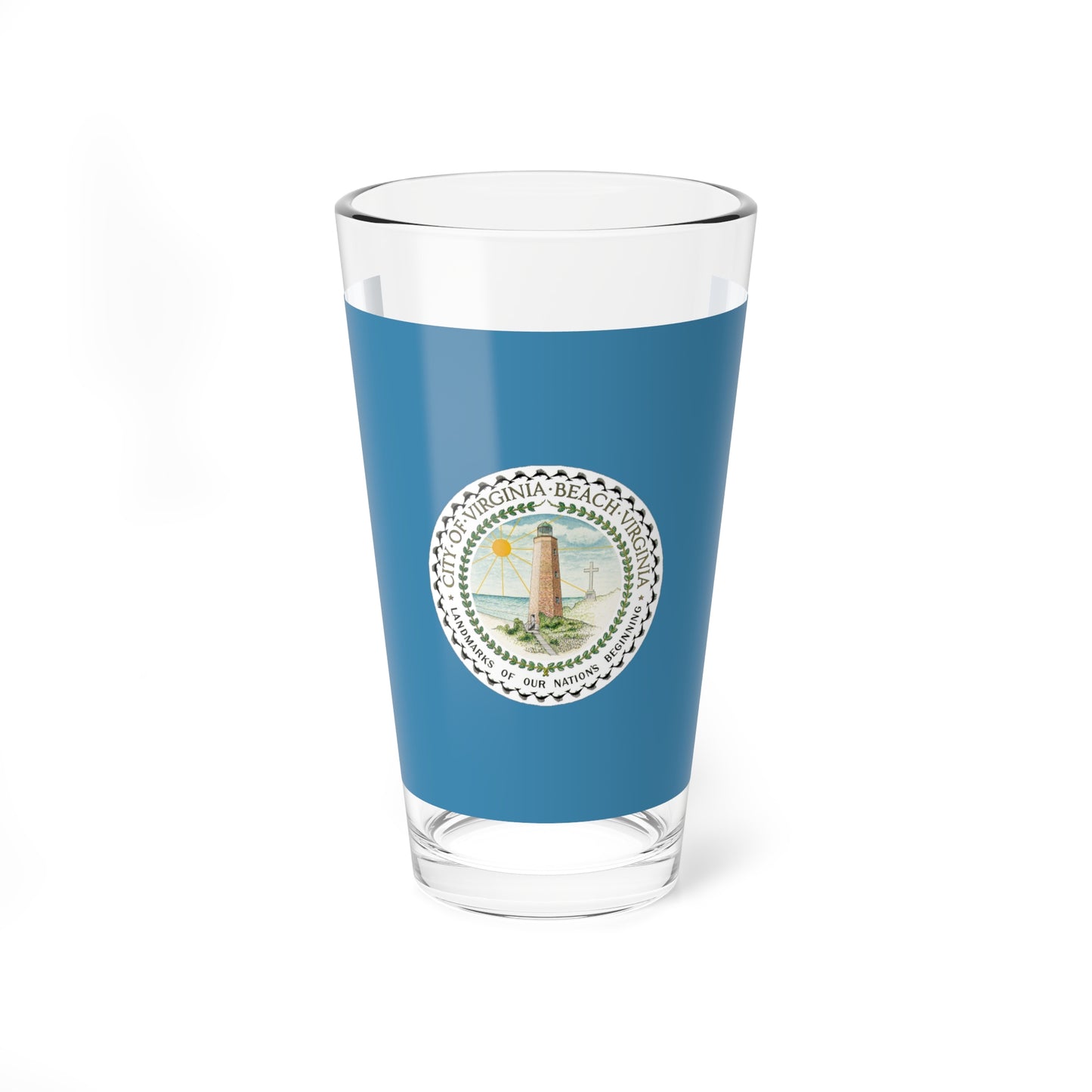 Flag of Virginia Beach, Virginia - Pint Glass 16oz