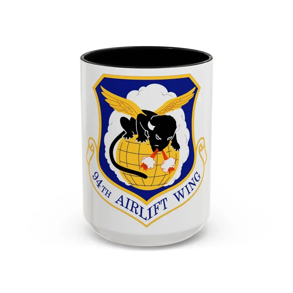 94th Airlift Wing (U.S. Air Force) Accent Coffee Mug 15oz Black - Go Mug Yourself