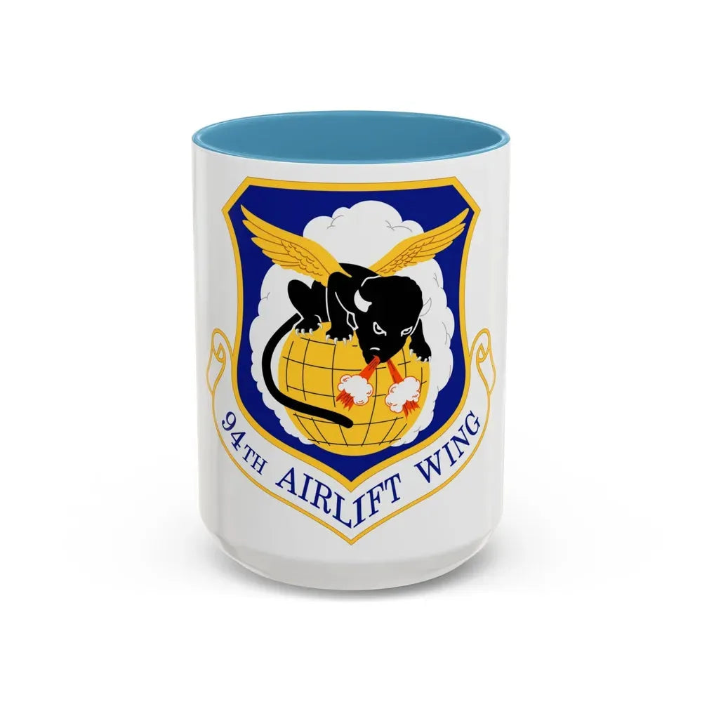94th Airlift Wing (U.S. Air Force) Accent Coffee Mug 15oz Light Blue - Go Mug Yourself