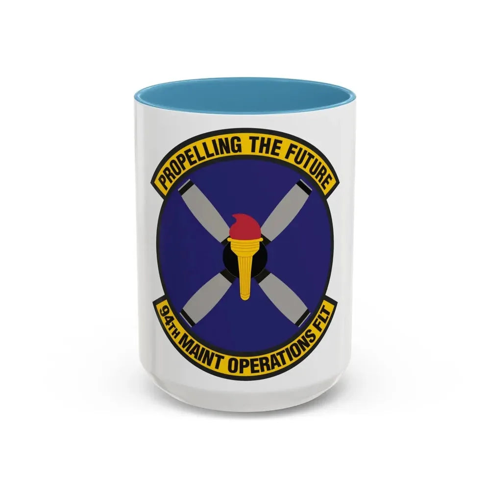 94th Maintenance Operations Flight (U.S. Air Force) Accent Coffee Mug 15oz Light Blue - Go Mug Yourself