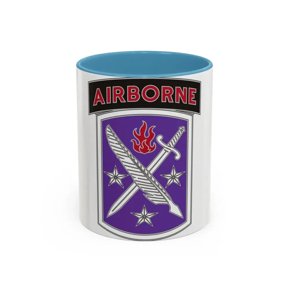 95 Civil Affairs Brigade (U.S. Army) Accent Coffee Mug 11oz Light Blue - Go Mug Yourself