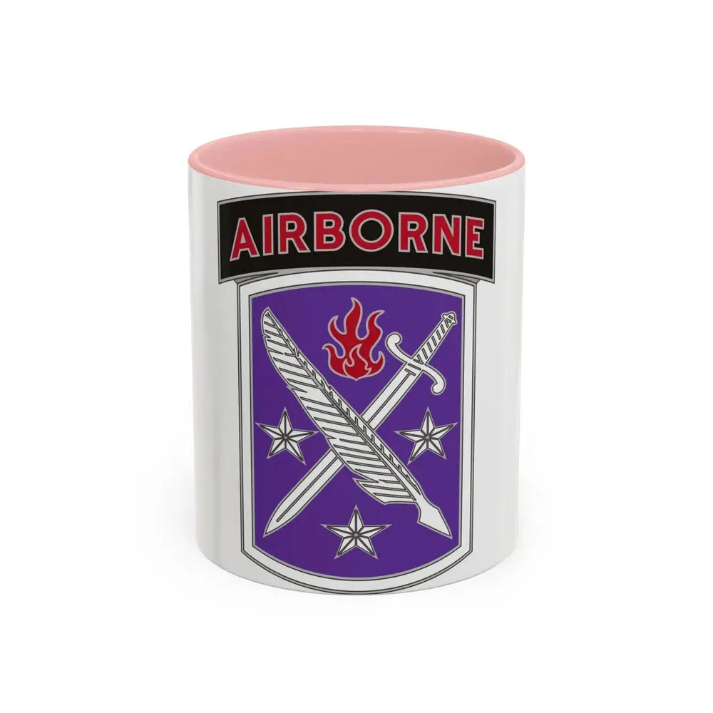 95 Civil Affairs Brigade (U.S. Army) Accent Coffee Mug 11oz Pink - Go Mug Yourself