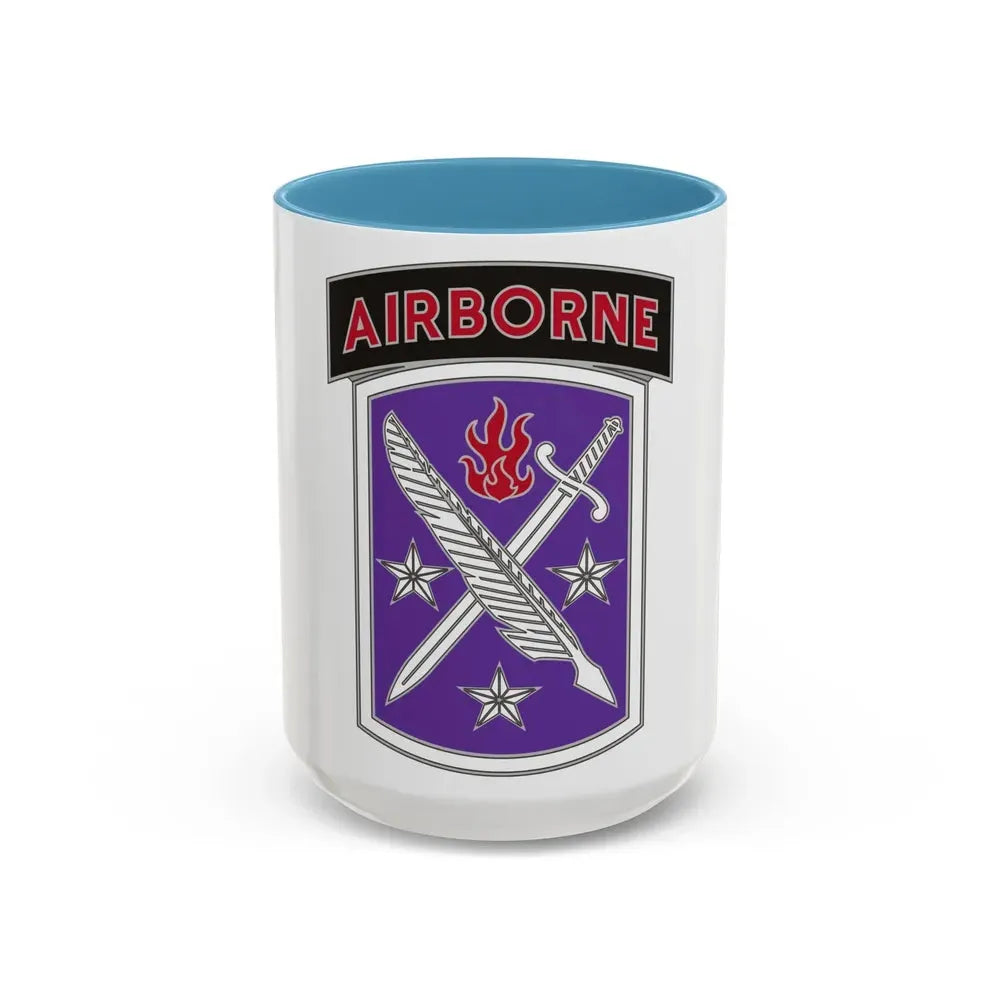 95 Civil Affairs Brigade (U.S. Army) Accent Coffee Mug 15oz Light Blue - Go Mug Yourself