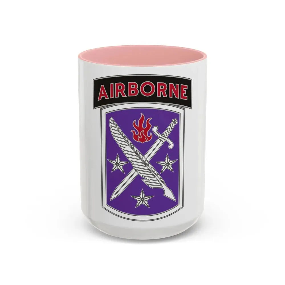 95 Civil Affairs Brigade (U.S. Army) Accent Coffee Mug 15oz Pink - Go Mug Yourself