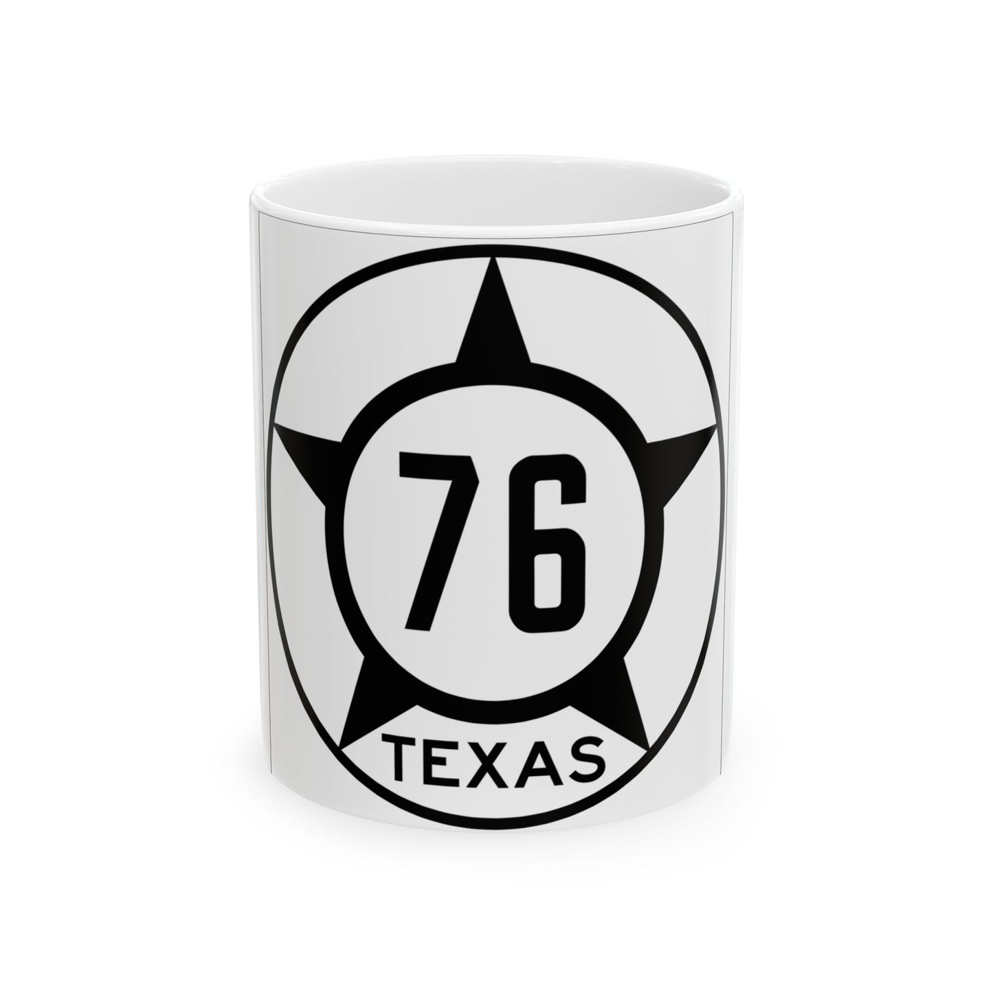 Old Texas 76 (Texas) (Road Sign) White Coffee Mug