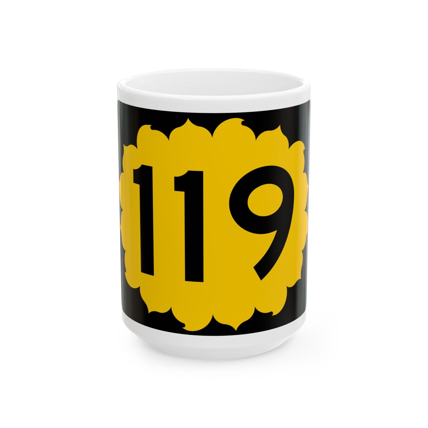 K-119 (Kansas) (Road Sign) White Coffee Mug