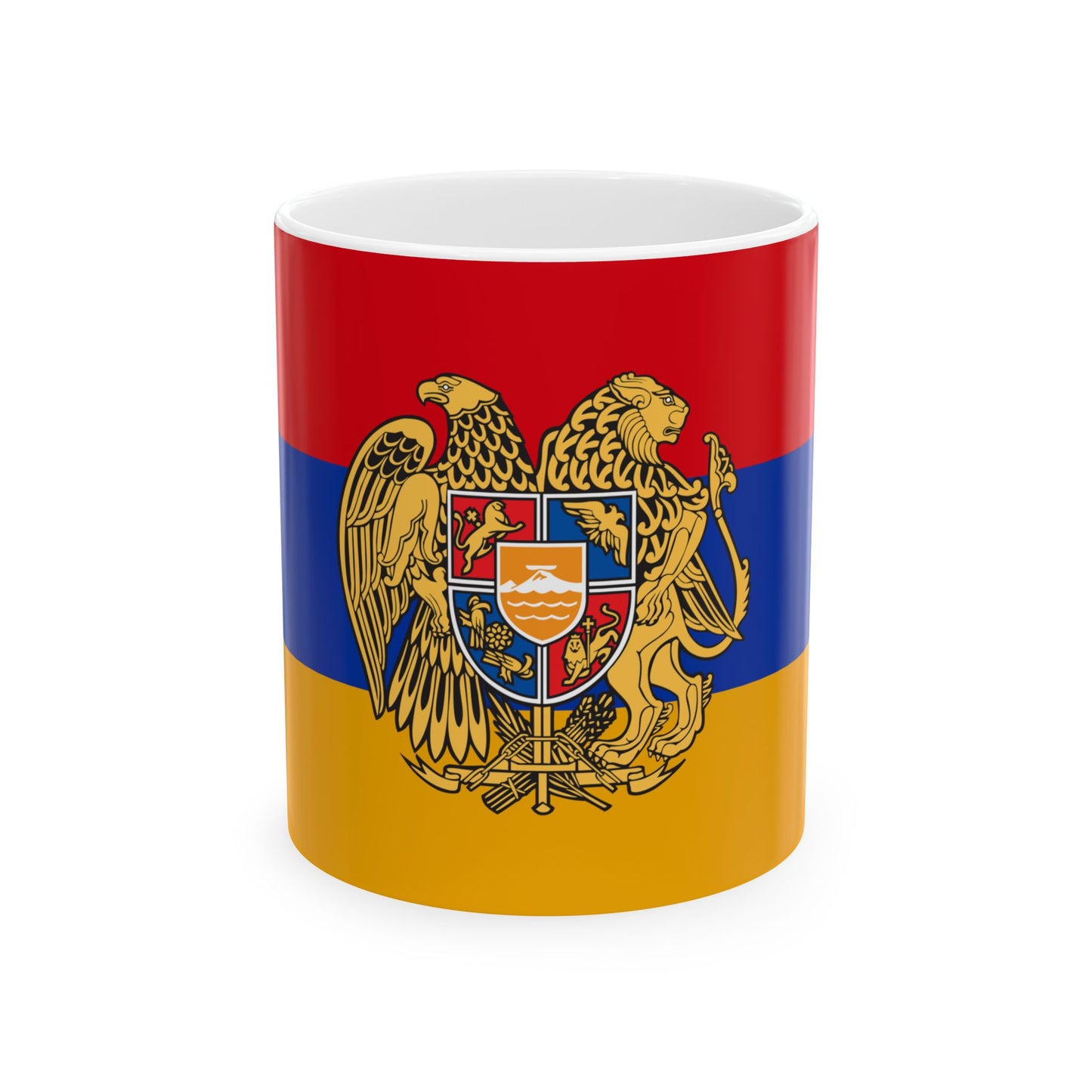 Flag of Armenia - Coat of Arms (Armenia) White Coffee Mug