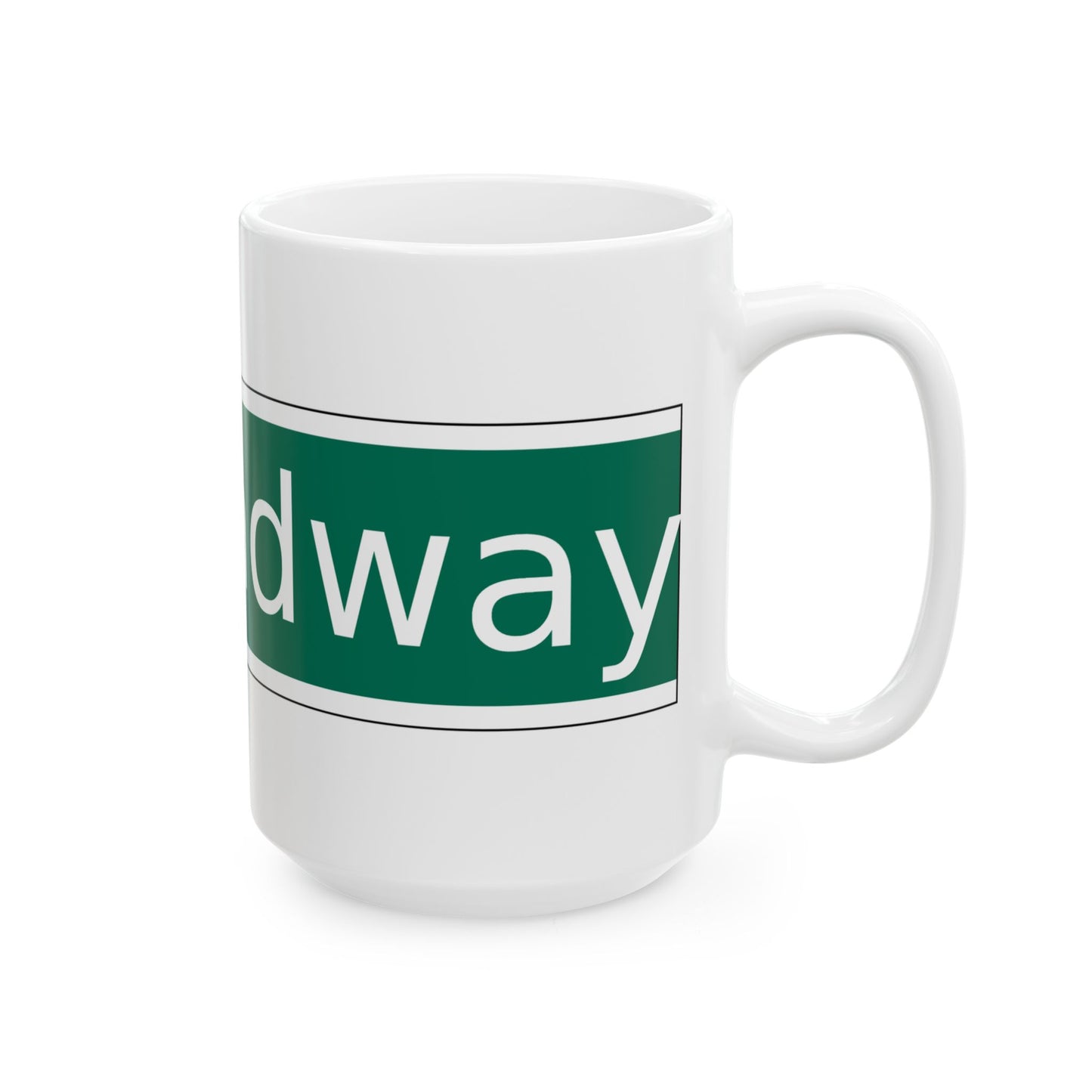 NYCDOT West Broadway Sign (New York) (Road Sign) White Coffee Mug