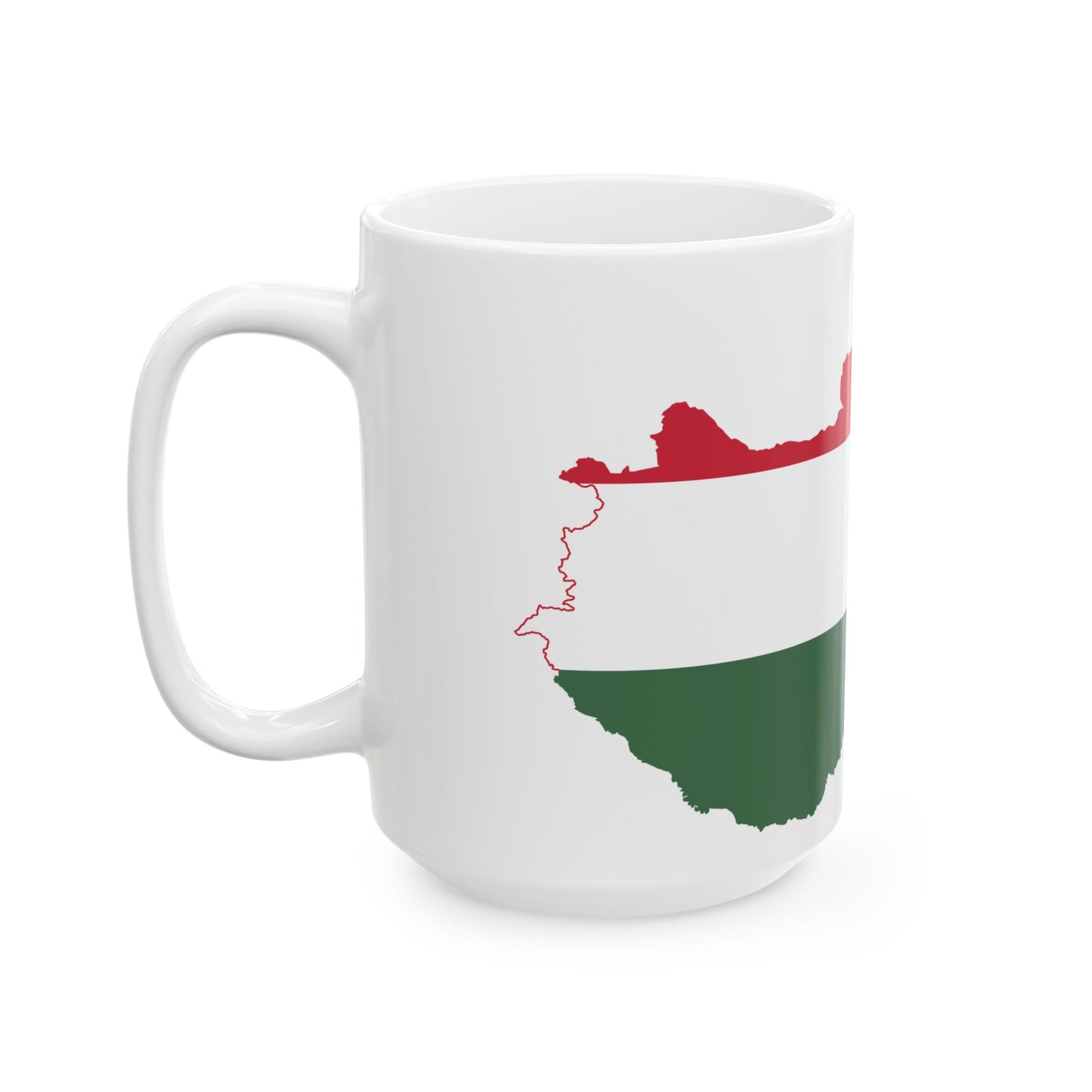Flag-map of Hungary (Hungary) White Coffee Mug