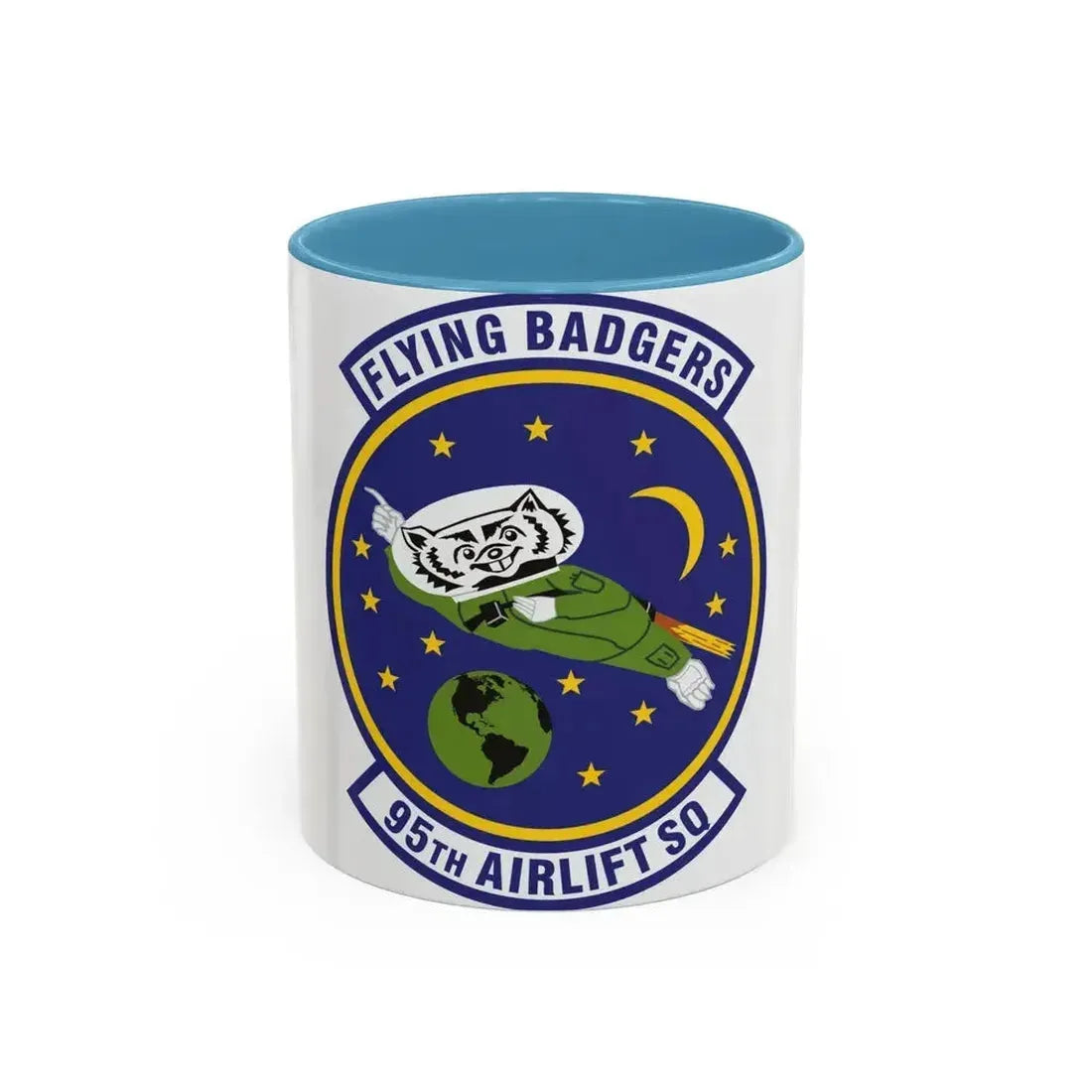 95th Airlift Squadron (U.S. Air Force) Accent Coffee Mug 11oz Light Blue - Go Mug Yourself