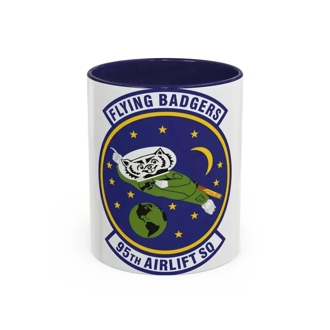 95th Airlift Squadron (U.S. Air Force) Accent Coffee Mug 11oz Navy - Go Mug Yourself
