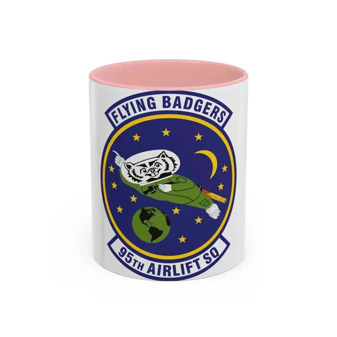 95th Airlift Squadron (U.S. Air Force) Accent Coffee Mug 11oz Pink - Go Mug Yourself