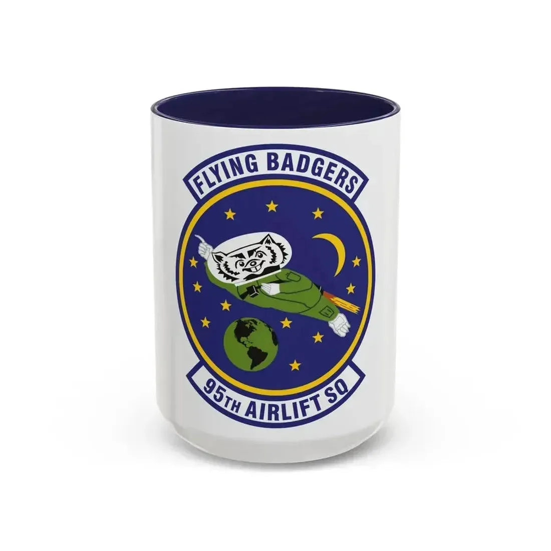 95th Airlift Squadron (U.S. Air Force) Accent Coffee Mug 15oz Navy - Go Mug Yourself