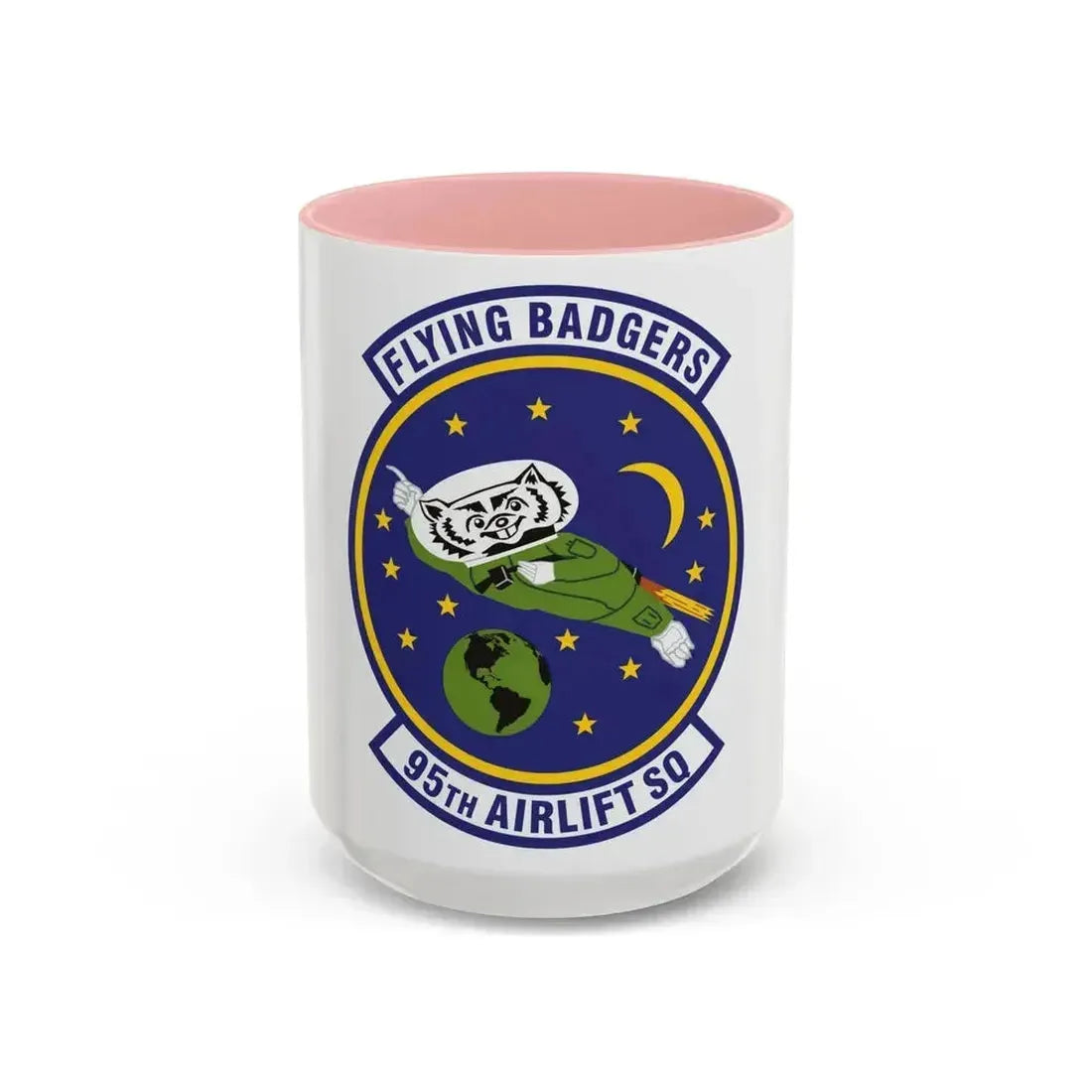 95th Airlift Squadron (U.S. Air Force) Accent Coffee Mug 15oz Pink - Go Mug Yourself