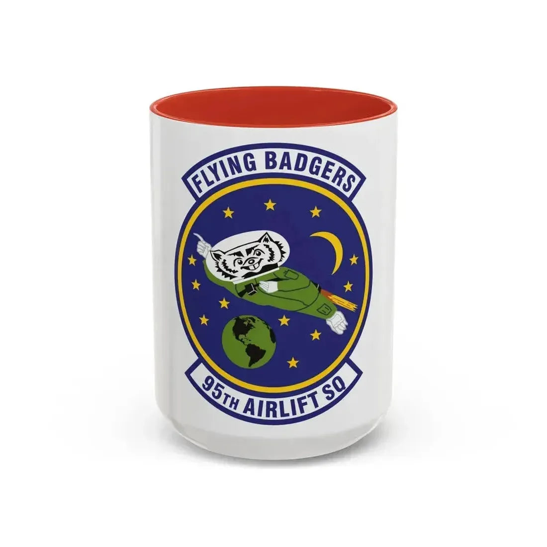 95th Airlift Squadron (U.S. Air Force) Accent Coffee Mug 15oz Red - Go Mug Yourself