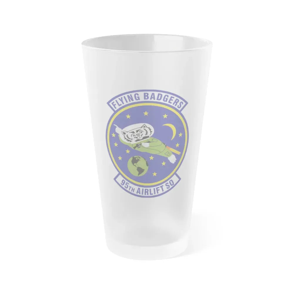 95th Airlift Squadron (U.S. Air Force) Frosted Pint Glass 16oz Default Title - Go Mug Yourself