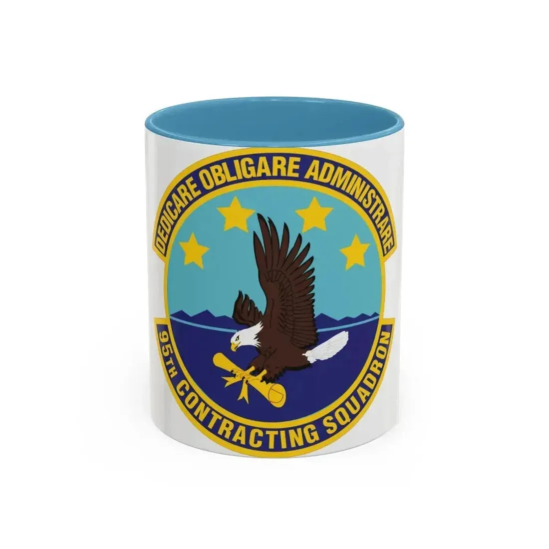 95th Contracting Squadron (U.S. Air Force) Accent Coffee Mug 11oz Light Blue - Go Mug Yourself