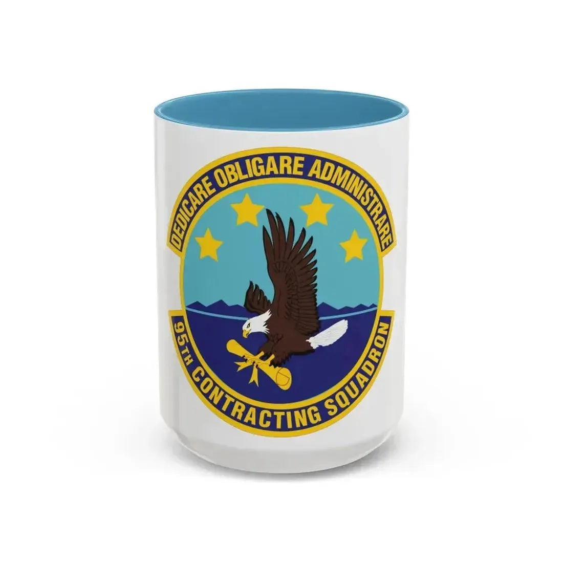 95th Contracting Squadron (U.S. Air Force) Accent Coffee Mug 15oz Light Blue - Go Mug Yourself