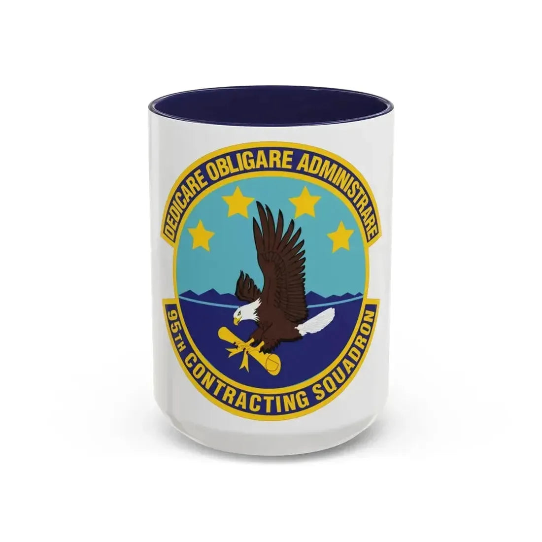 95th Contracting Squadron (U.S. Air Force) Accent Coffee Mug 15oz Navy - Go Mug Yourself
