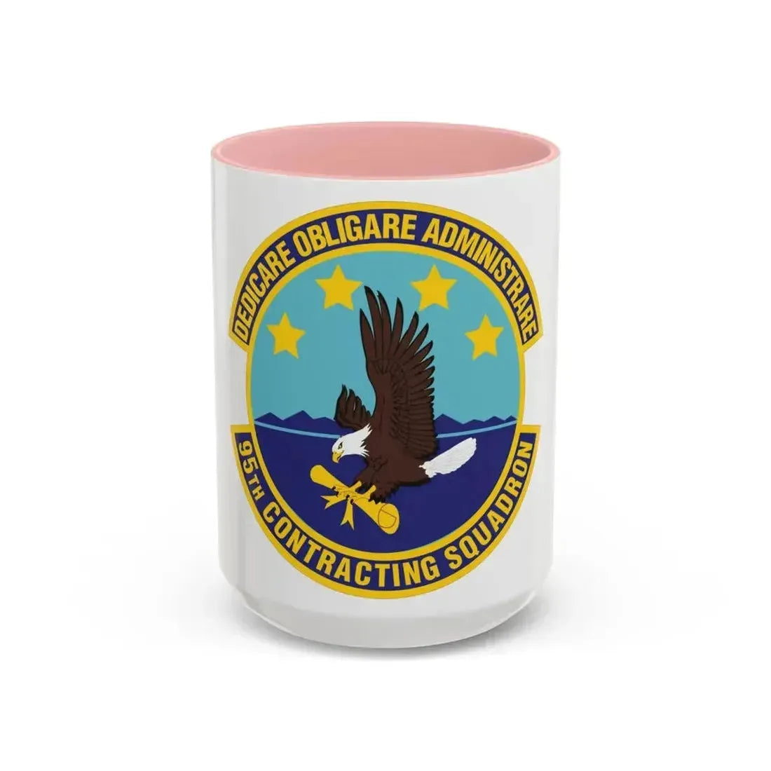 95th Contracting Squadron (U.S. Air Force) Accent Coffee Mug 15oz Pink - Go Mug Yourself