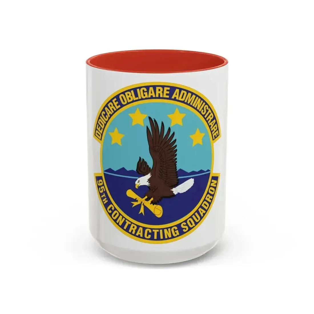 95th Contracting Squadron (U.S. Air Force) Accent Coffee Mug 15oz Red - Go Mug Yourself
