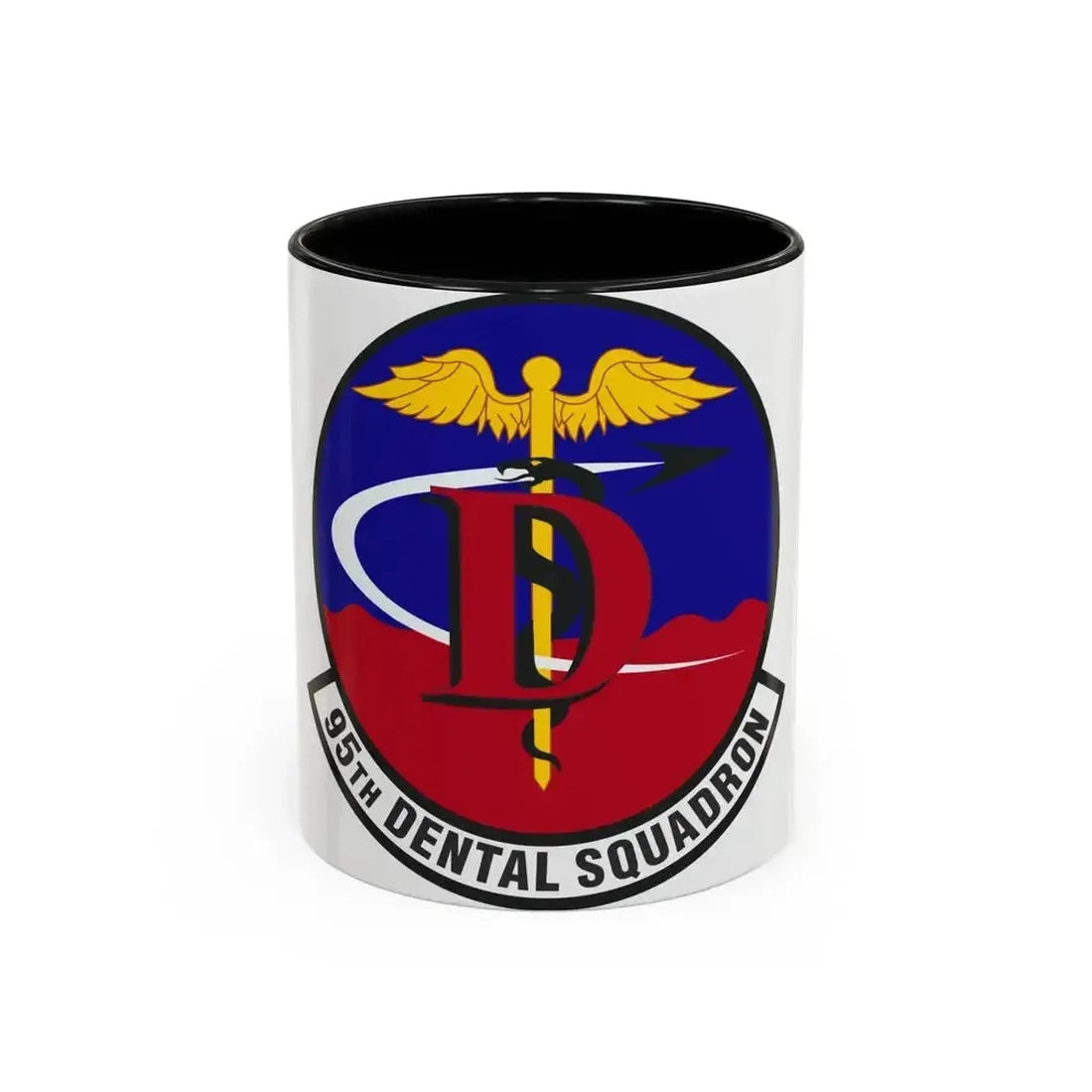 95th Dental Squadron (U.S. Air Force) Accent Coffee Mug 11oz Black - Go Mug Yourself