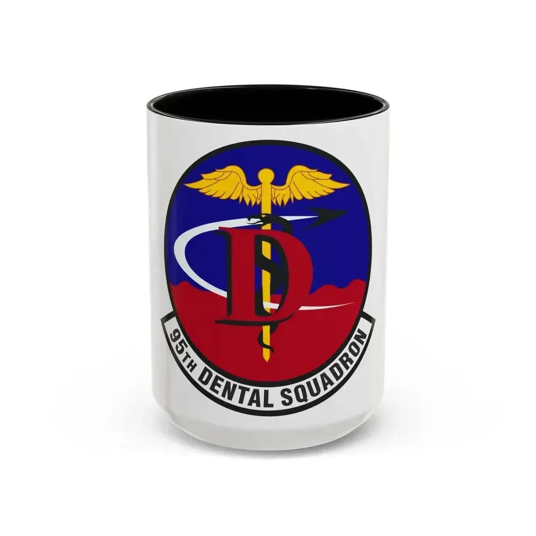 95th Dental Squadron (U.S. Air Force) Accent Coffee Mug 15oz Black - Go Mug Yourself