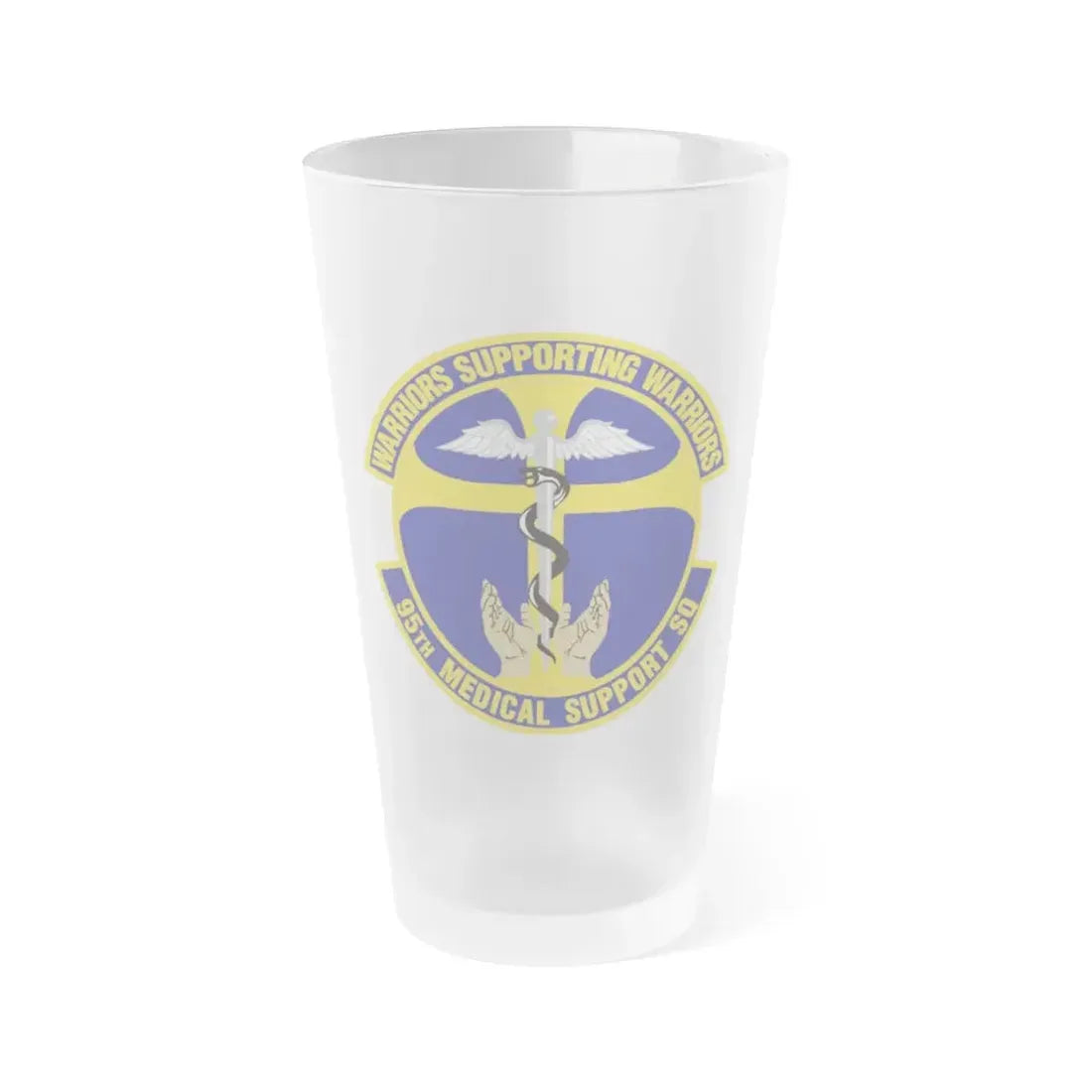 95th Medical Support Squadron (U.S. Air Force) Frosted Pint Glass 16oz 16oz Frosted - Go Mug Yourself