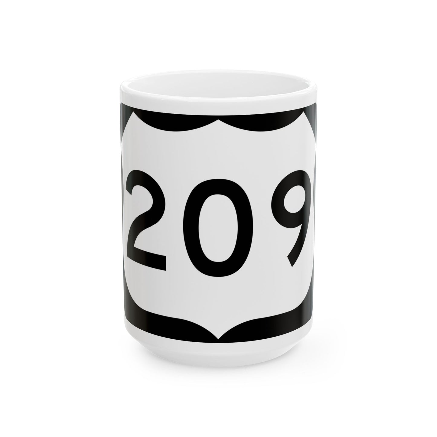 US 209 NY (New York) (Road Sign) White Coffee Mug