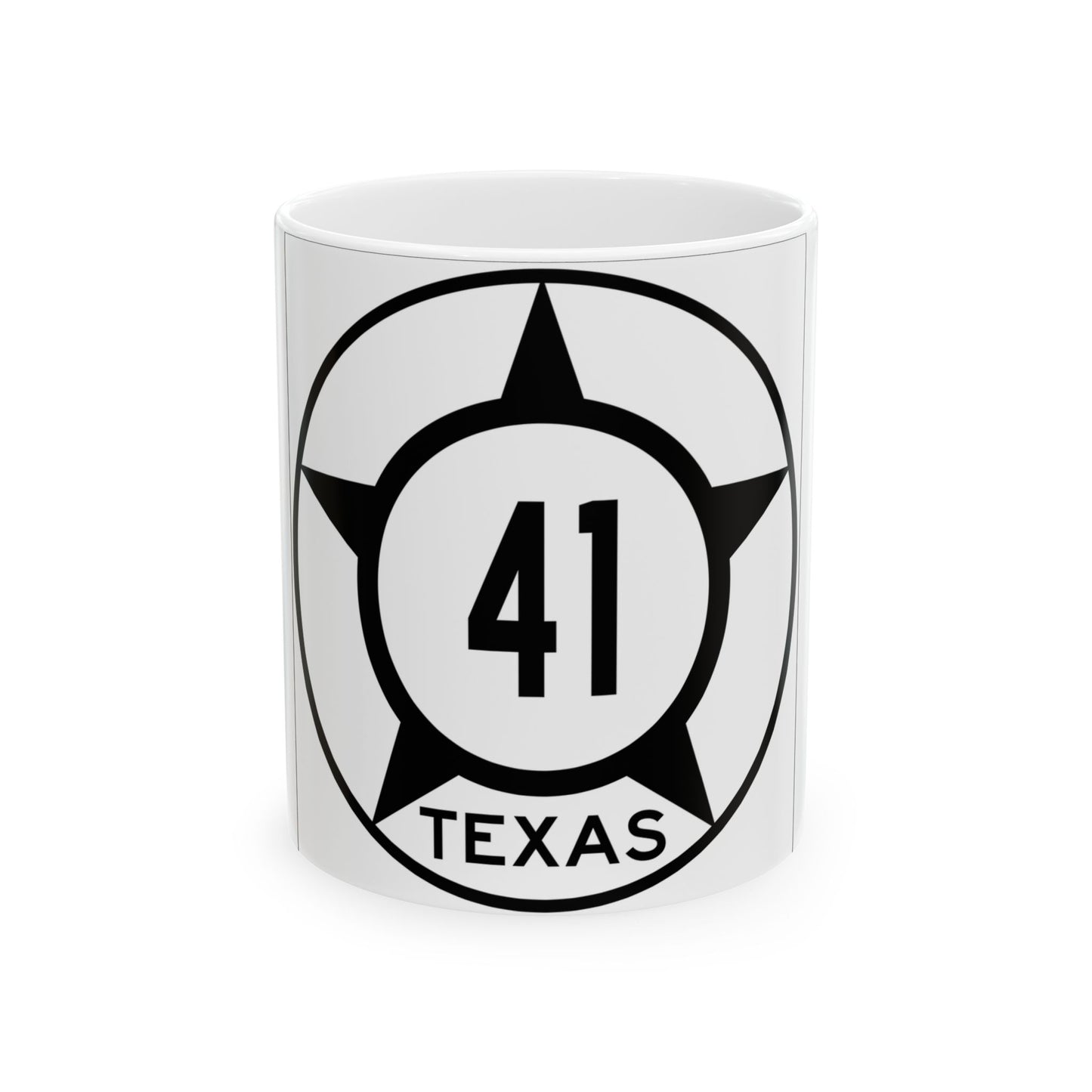 Old Texas 41 (Texas) (Road Sign) White Coffee Mug