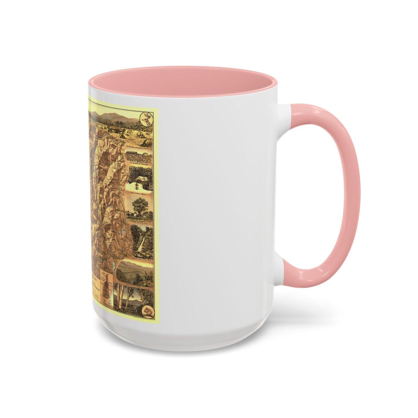 USA - New Hampshire's White Mountains (1937) (Map) Accent Coffee Mug-Go Mug Yourself