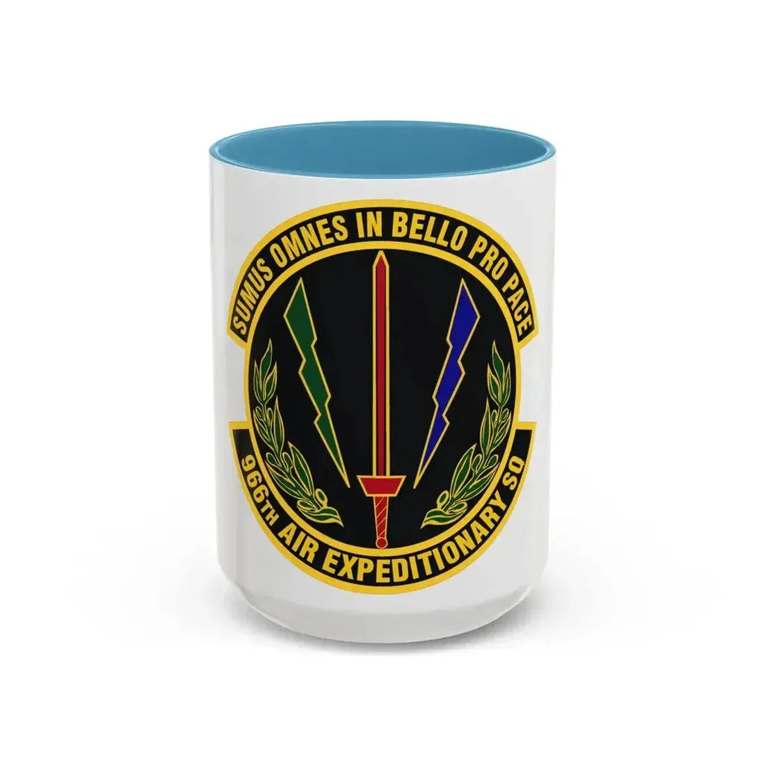 966th Air Expeditionary Squadron (U.S. Air Force) Accent Coffee Mug 15oz Light Blue - Go Mug Yourself