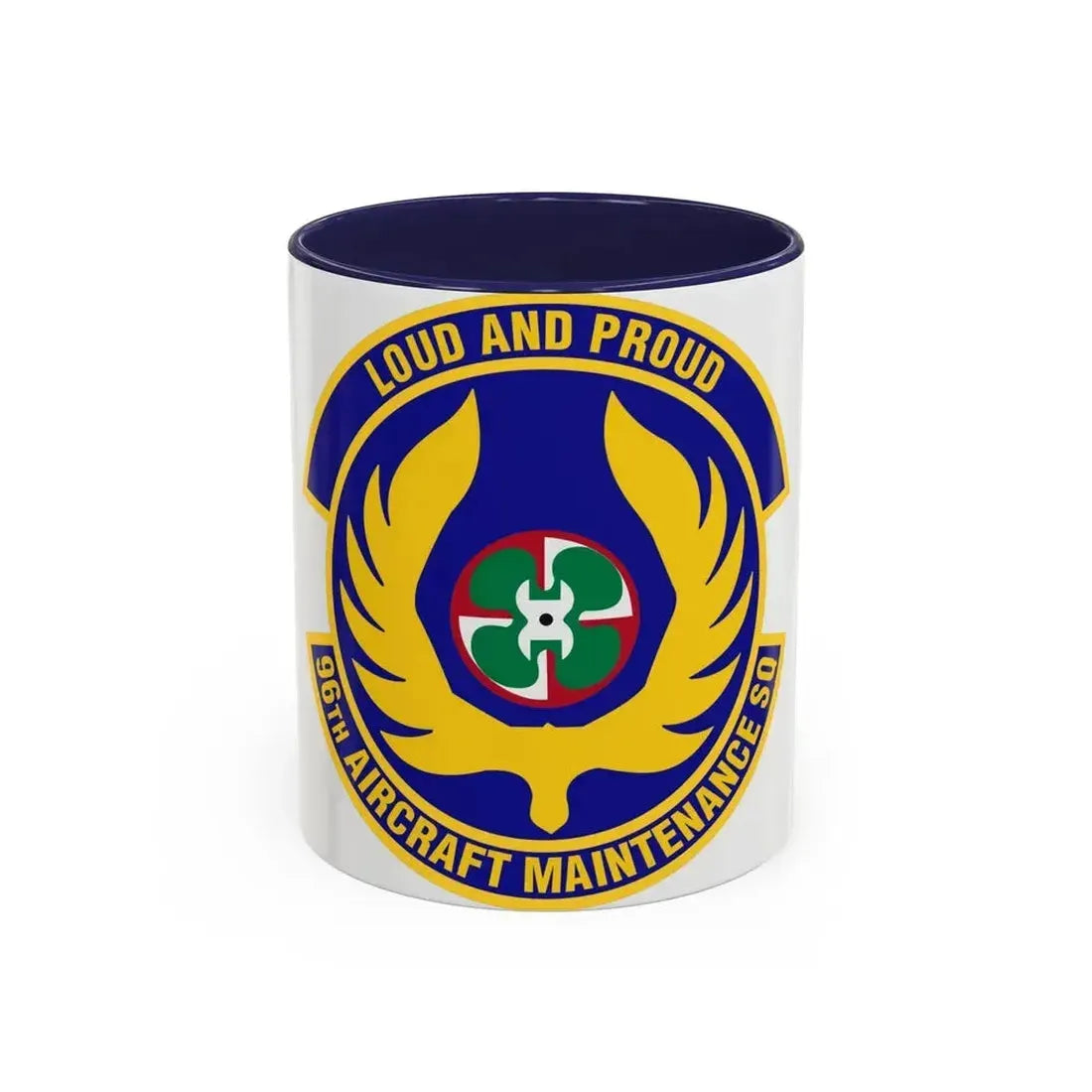 96th Aircraft Maintenance Squadron (U.S. Air Force) Accent Coffee Mug 11oz Navy - Go Mug Yourself
