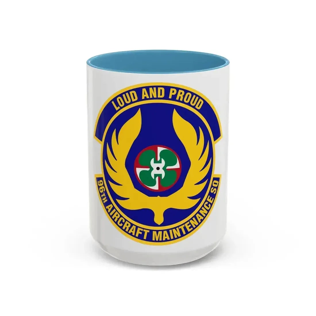 96th Aircraft Maintenance Squadron (U.S. Air Force) Accent Coffee Mug 15oz Light Blue - Go Mug Yourself