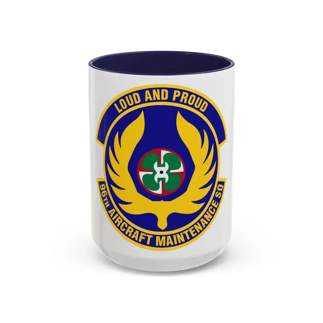 96th Aircraft Maintenance Squadron (U.S. Air Force) Accent Coffee Mug 15oz Navy - Go Mug Yourself