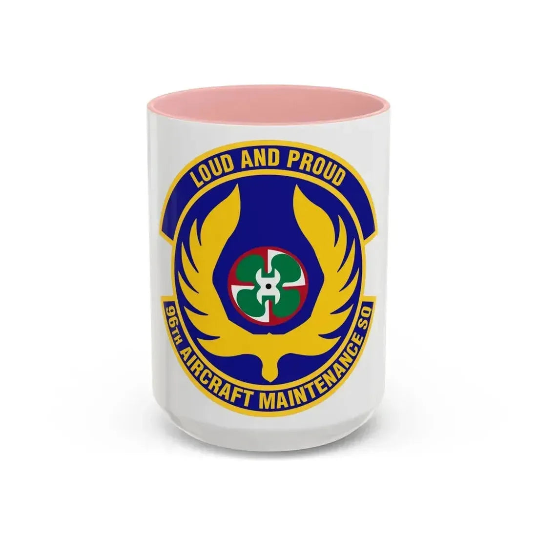 96th Aircraft Maintenance Squadron (U.S. Air Force) Accent Coffee Mug 15oz Pink - Go Mug Yourself