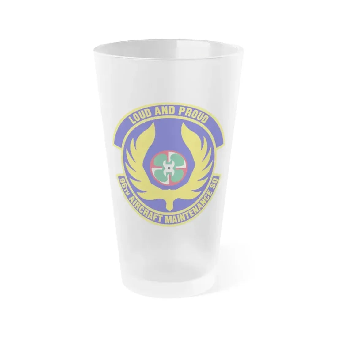 96th Aircraft Maintenance Squadron (U.S. Air Force) Frosted Pint Glass 16oz 16oz Frosted - Go Mug Yourself