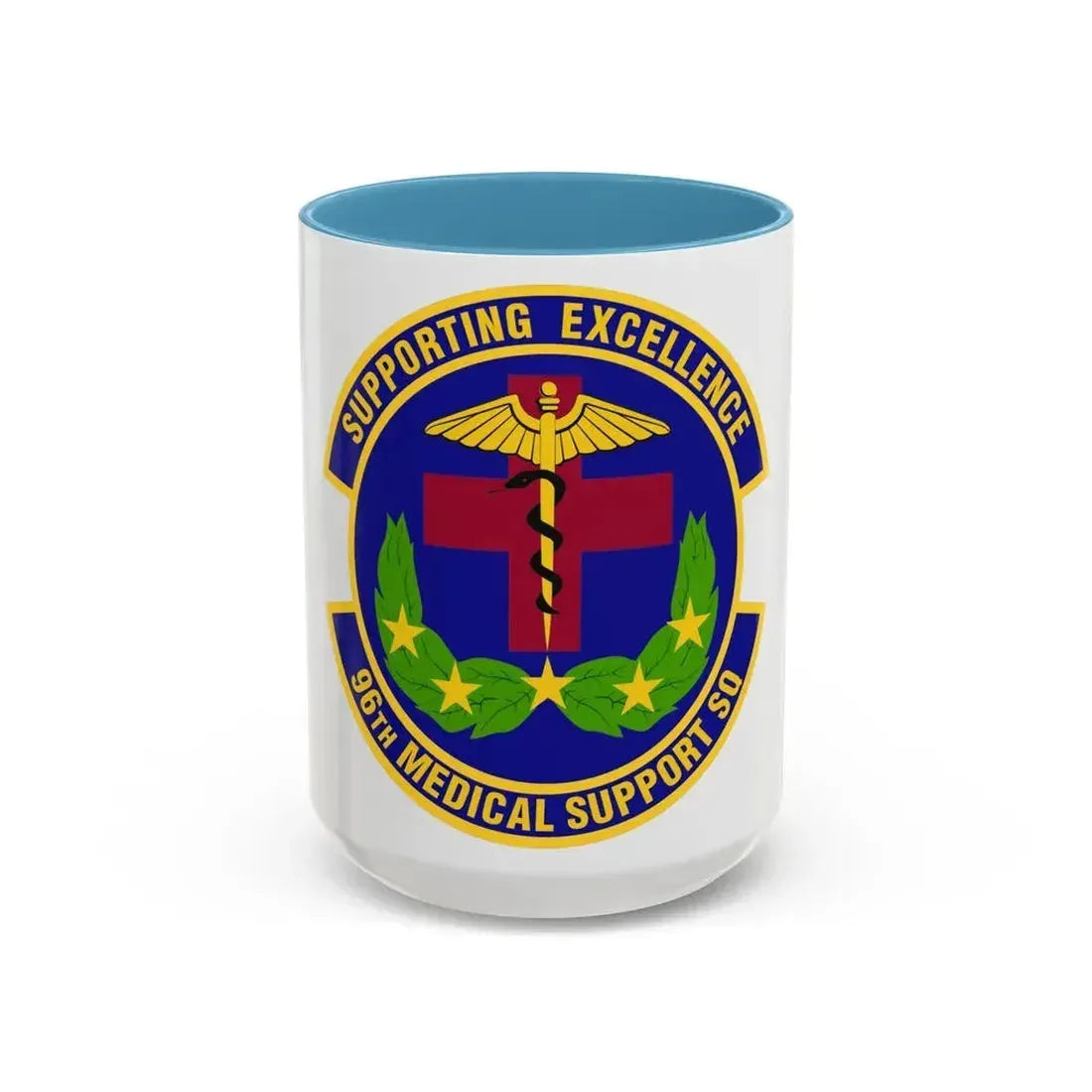 96th Medical Support Squadron (U.S. Air Force) Accent Coffee Mug 15oz Light Blue - Go Mug Yourself