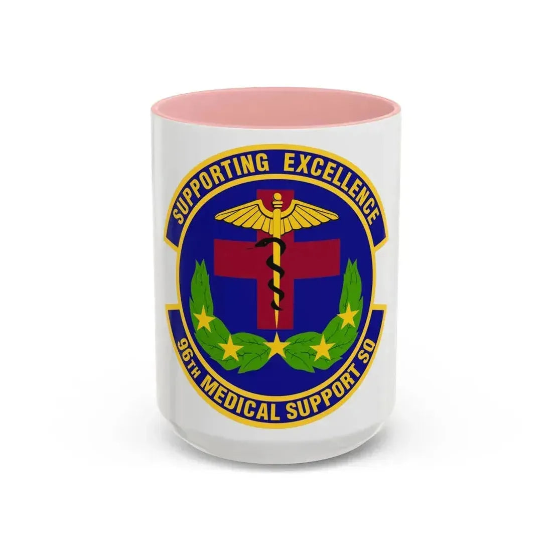 96th Medical Support Squadron (U.S. Air Force) Accent Coffee Mug 15oz Pink - Go Mug Yourself