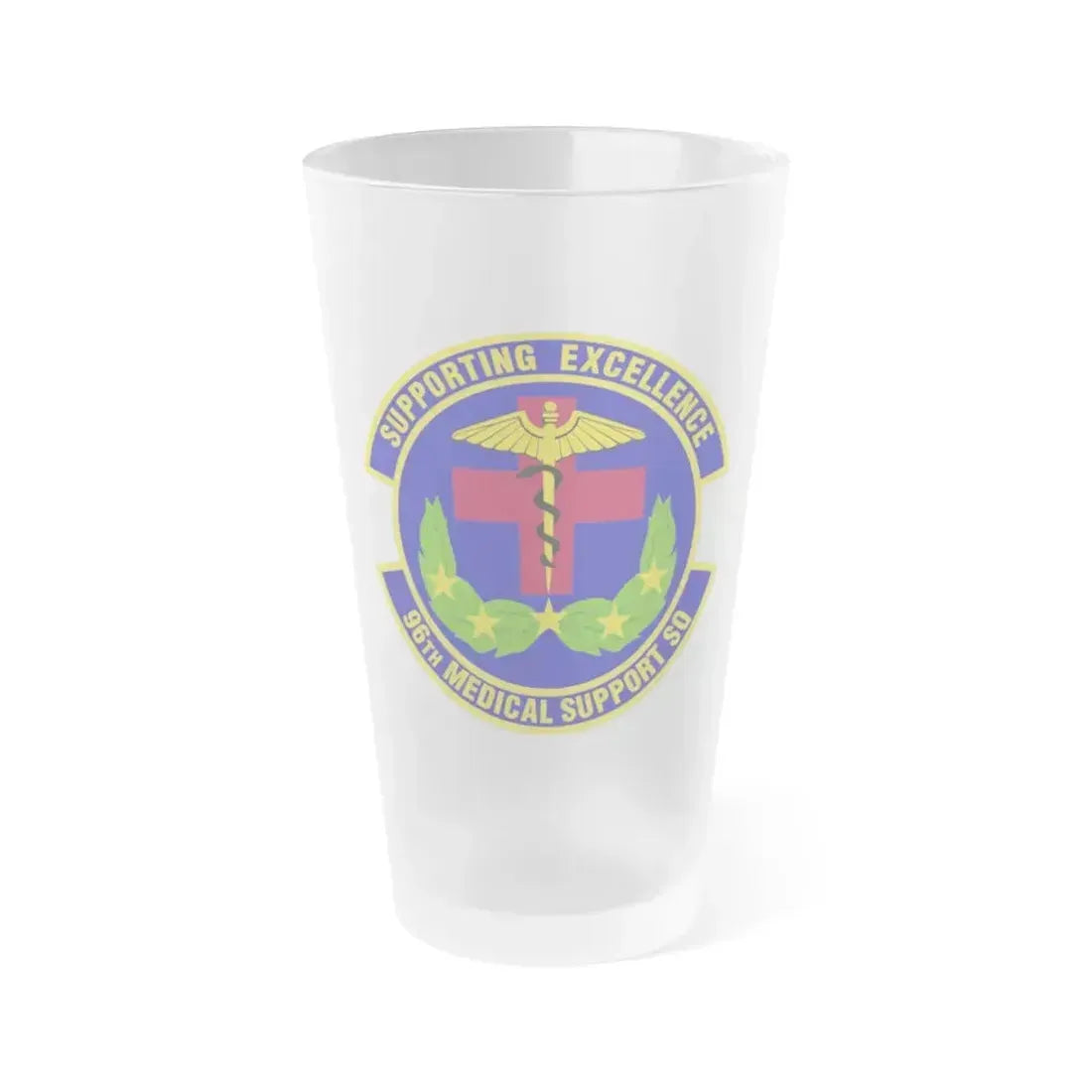 96th Medical Support Squadron (U.S. Air Force) Frosted Pint Glass 16oz 16oz Frosted - Go Mug Yourself