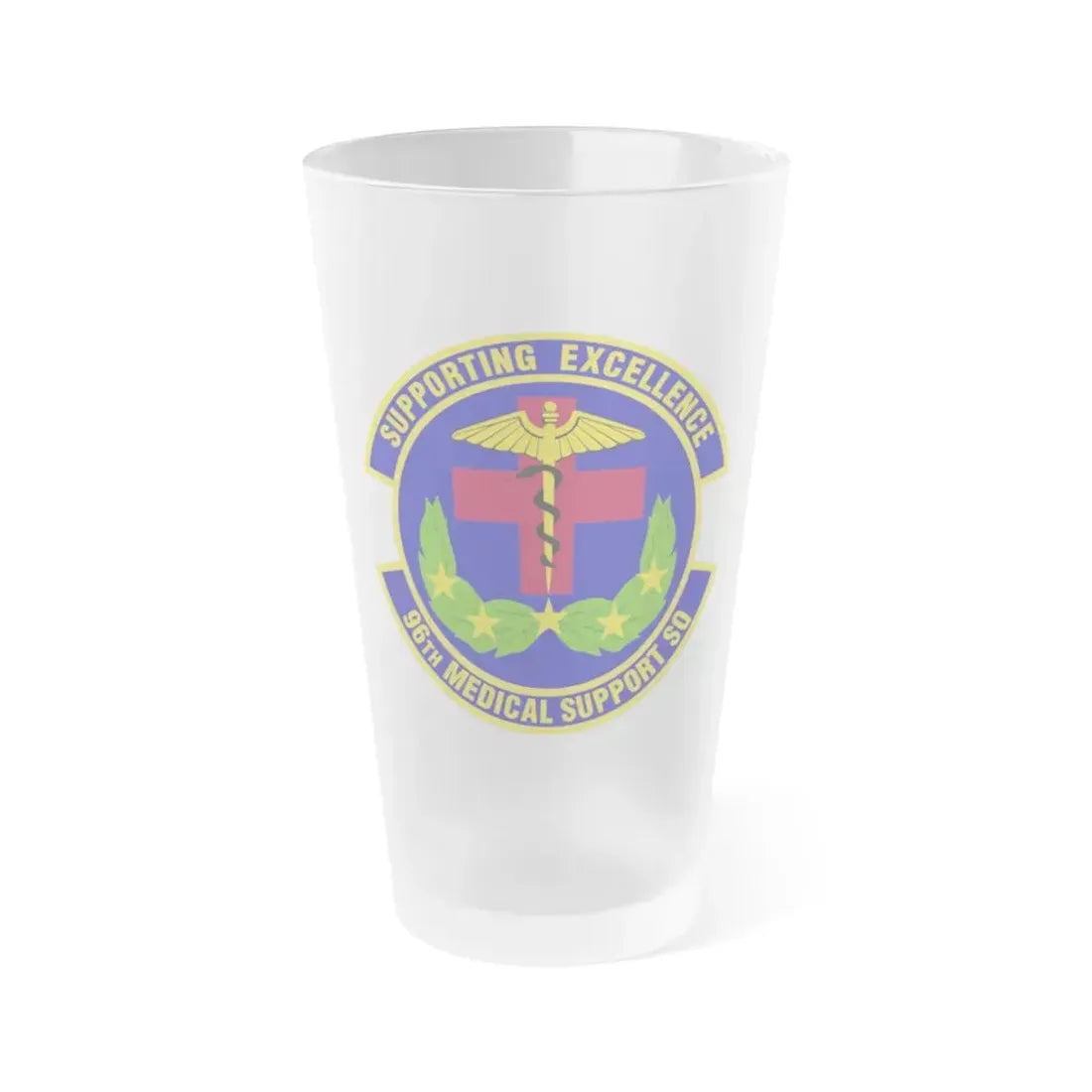 96th Medical Support Squadron (U.S. Air Force) Frosted Pint Glass 16oz 16oz Frosted - Go Mug Yourself