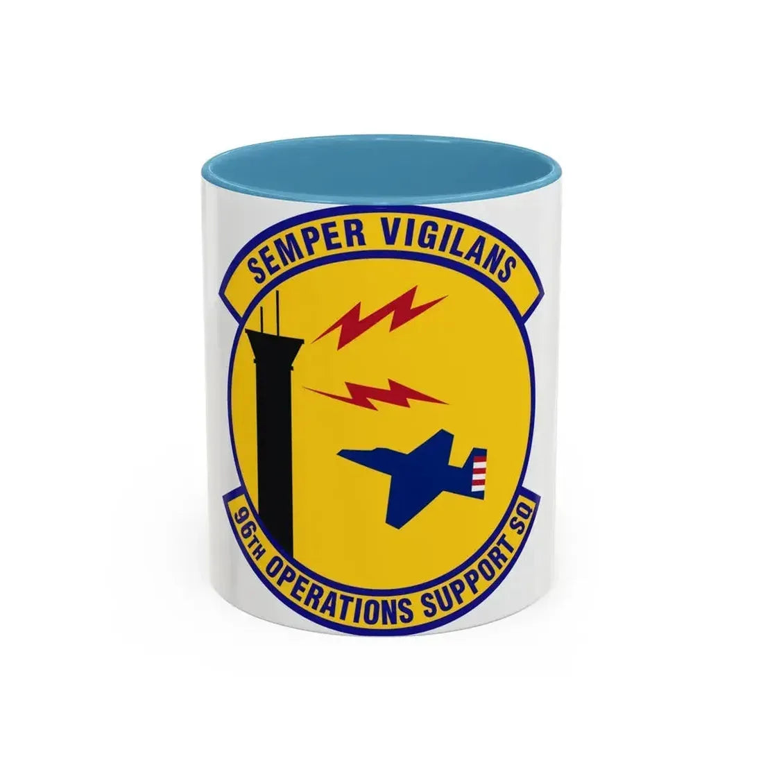 96th Operations Support Squadron (U.S. Air Force) Accent Coffee Mug 11oz Light Blue - Go Mug Yourself
