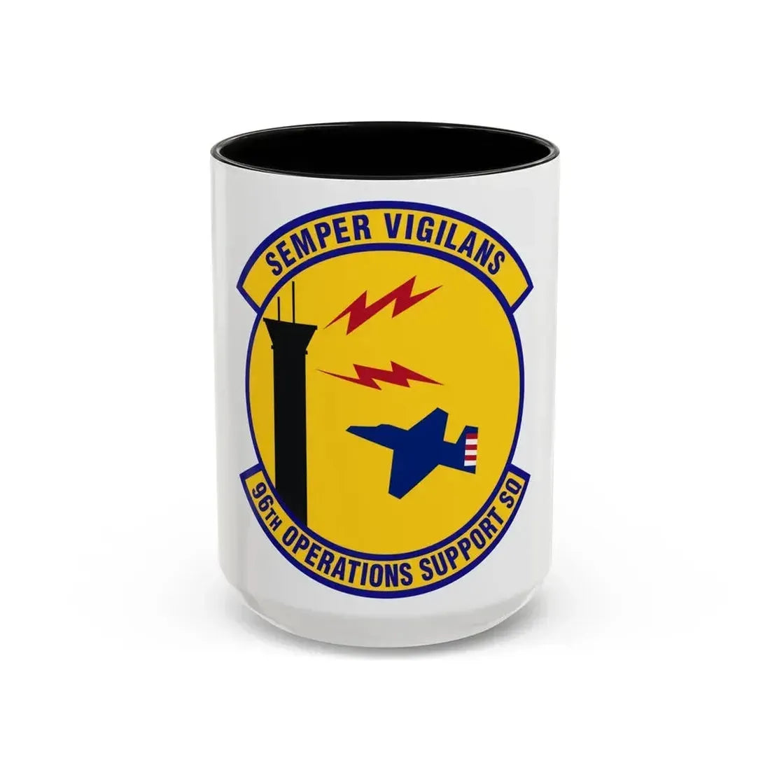 96th Operations Support Squadron (U.S. Air Force) Accent Coffee Mug 15oz Black - Go Mug Yourself